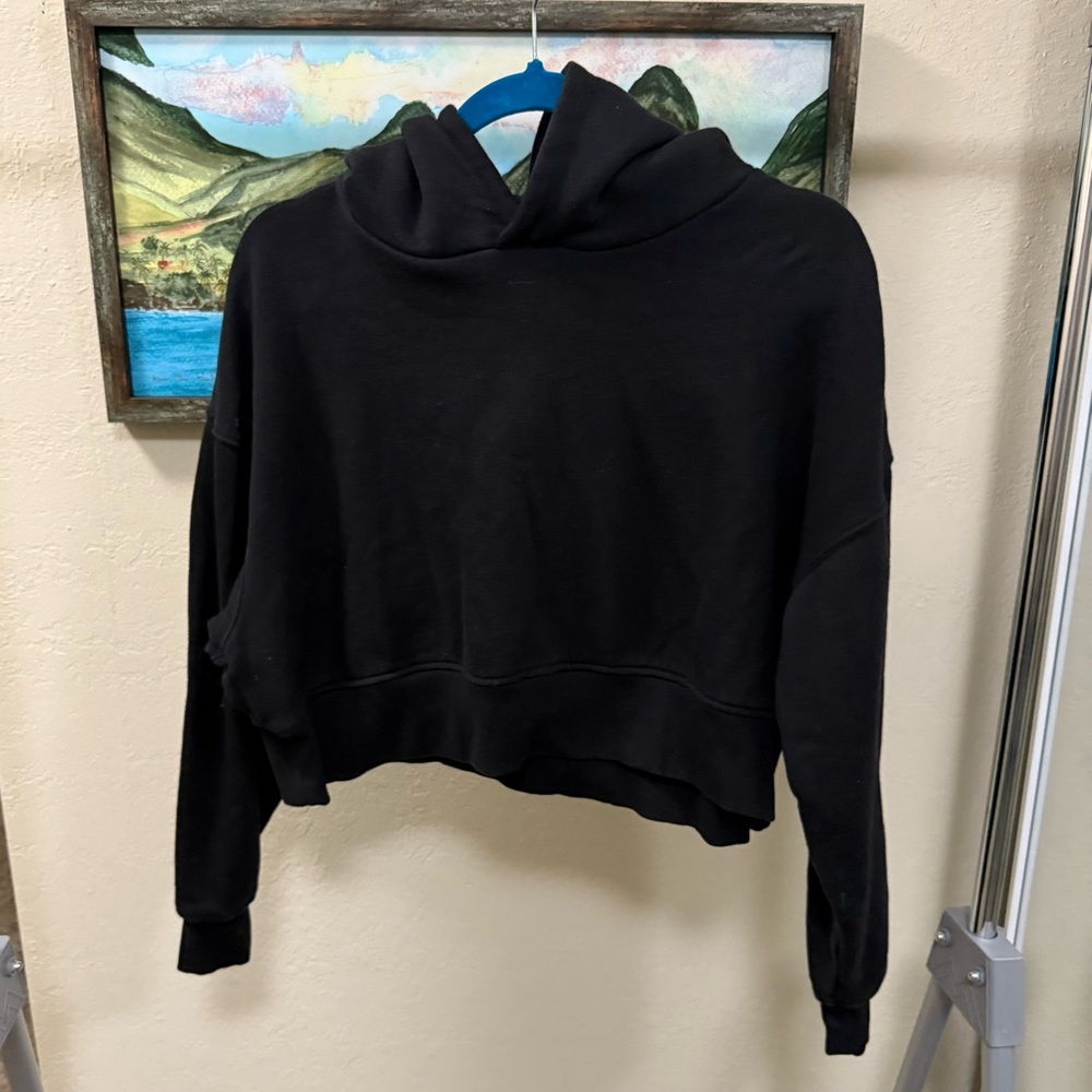 Forever 21 Black Cropped Hoodie